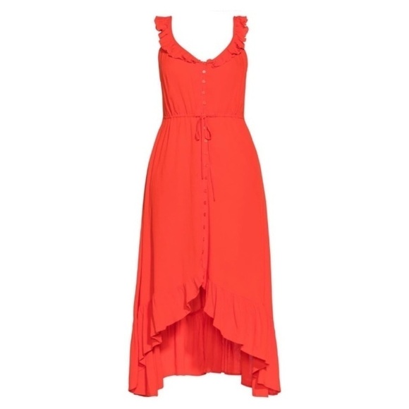 City Chic High Low Tigerlily Ruffle Maxi Dress Size 14 XS Feminine Vacation Sexy - Picture 13 of 15